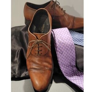 To Boot New York Adam Derrick Mens Tan Brown Leather Cap Toe‎ Oxford Shoes 8.5